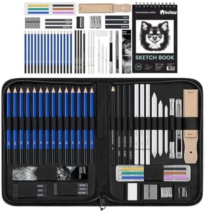 Soosee 29-Piece Professional Drawing Kit - Graphite & Charcoal Pencils, Erasers, Paper Pens For Artists & Beginners