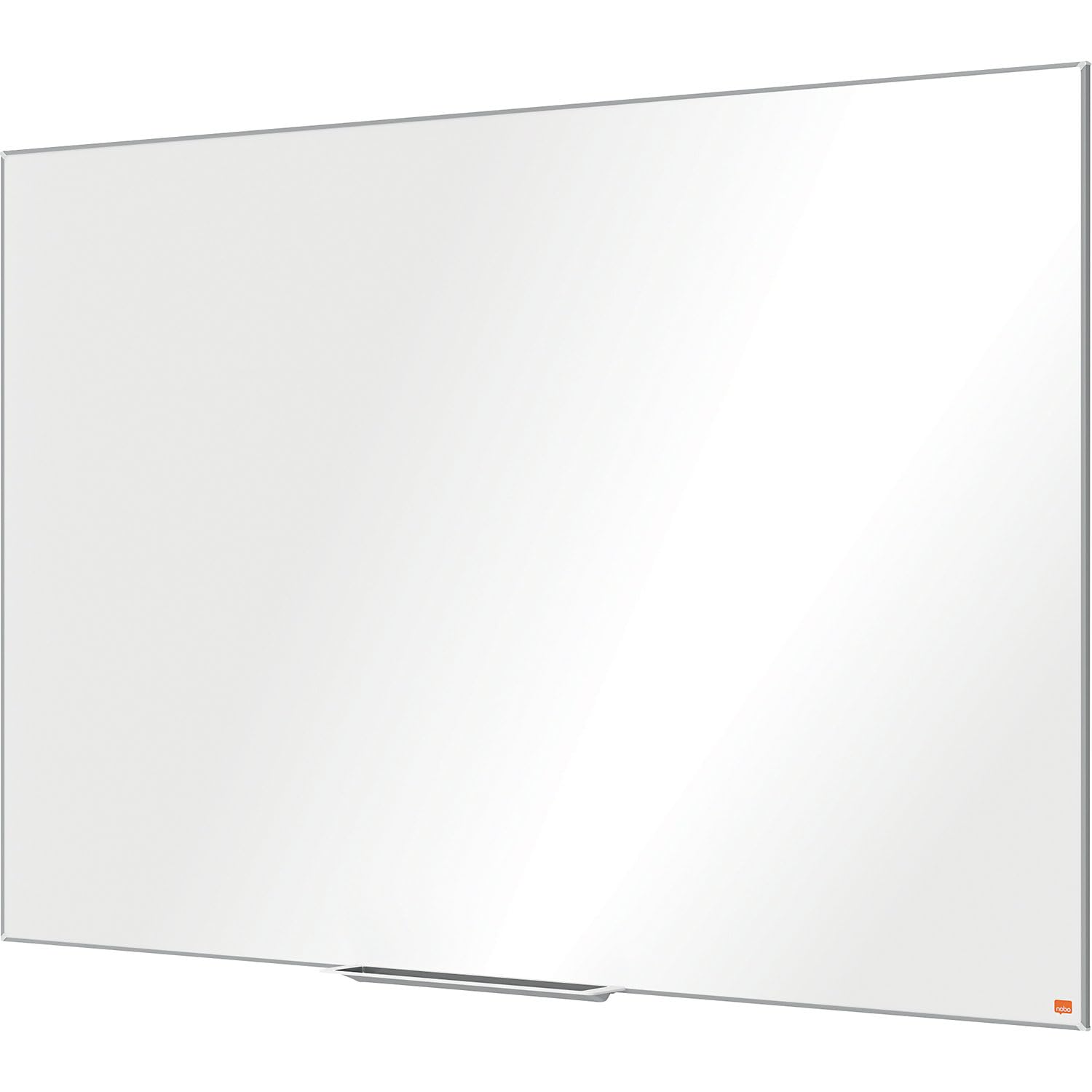 Nobo Magnetic Steel Whiteboard With Pen Tray, 1500 x 1000mm, Slim Trim Frame, InvisaMount Mounting System, Impression Pro, 150 x 100cm, White,1915404