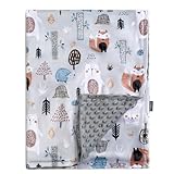 QSTEHEML Baby Blankets for Boys Neutral,Super Soft Nursery Minky Blanket Unisex, Baby Gifts Double Layer with Dotted Backing, Newborn Blankets for Crib Stroller(Fox, 30 * 40inch)