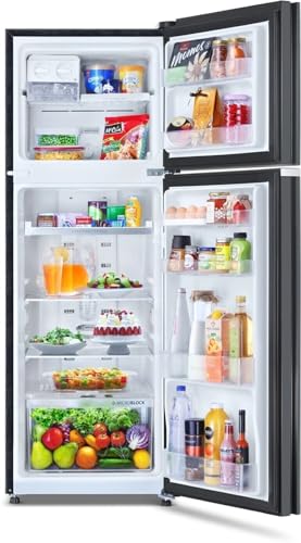Image of Whirlpool NeoFresh 235L 2 Star Frost Free Double Door Refrigerator Glass Finish Intellisense Inverter Technology Microblock Anti-Bacterial Fast Ice Making 10 Year Compressor Warranty NEO 278GD PRM