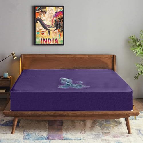 Image of Trance Cotton Feel Terry Ultra Soft Waterproof Mattress Protector Twin Bed Size | Breathable - Hypoallergenic Bed Cover (78x48 inch | 6.5x4 feet, Plum - Pack of 1)