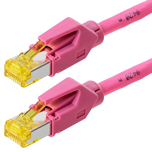 Draka Cable de conexión S/FTP Cat 6a HQ TM31 (ISO/IEC), magenta, 0,3 m