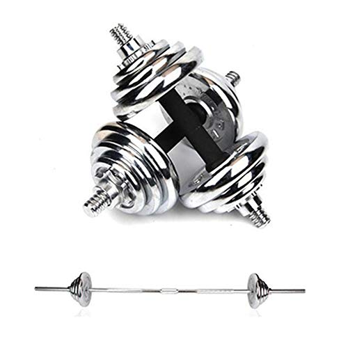 Zoogamo Adjustable Dumbbells Cast Iron Set Weight to 110 Lbs, Free Weight with Connecting Rod Used As Barbell, for Men and Women Home Gym Work Out Training Fitness Equipment All-Purpose