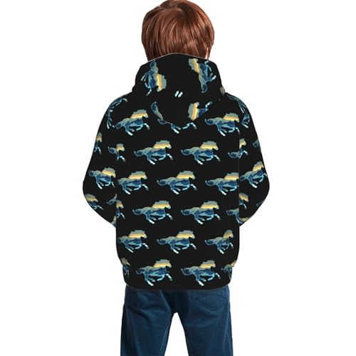 Horse Boy, Girls Sports Shirt Youth Pullover Fashion Hooded Sweatshirt2