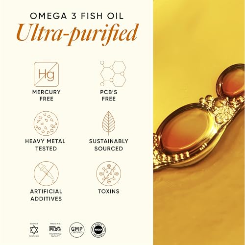 Image of Wellbeing Nutrition Slow 4x Strength Omega 3 Fish Oil Capsules | 1850mg with EPA 720mg, DHA 500mg & Curcumin for Men & Women | No Fishy Burp | For Brain, Heart, & Joint Health, 60 Capsules