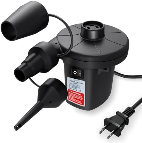 Electric Pump for Pools: Which 5 Will Transform Your Pool Experience? 6 MAXEVER Quick-Fill Electric Air Pump with 3 Nozzles, AC 110V-120V Portable Inflator Deflator for Inflatables Pool Float Toys Air Mattress Bed Couch Swim Ring Tube Raft, Black