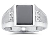 Passende Verpackung Szul Herren -  Weißgold Radiantschliff Rundschliff  schwarz Diamant Onyx 