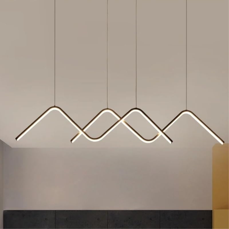 Lustre moderne suspension design LED noire pour éclairage de table de salon
