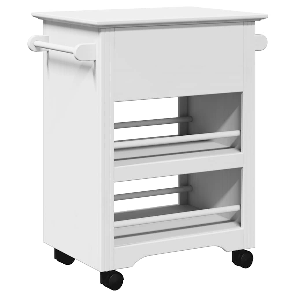 vidaXL Carrello da Cucina BODO Bianco 67,5x45x80 cm, Carrello per Verdure, Carrello da tè, Carrello di Servizio, Carrello portaoggetti da Cucina