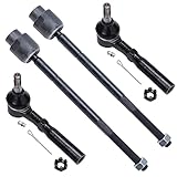 Detroit Axle - Front 4pc Tie Rods for 95-05 Chevy Cavalier Pontiac Sunfire, 4 Outer & Inner Tie Rod Ends 1995 1996 1997 1998 1999 2000 2001 2002 2003 2004 2005 Replacement
