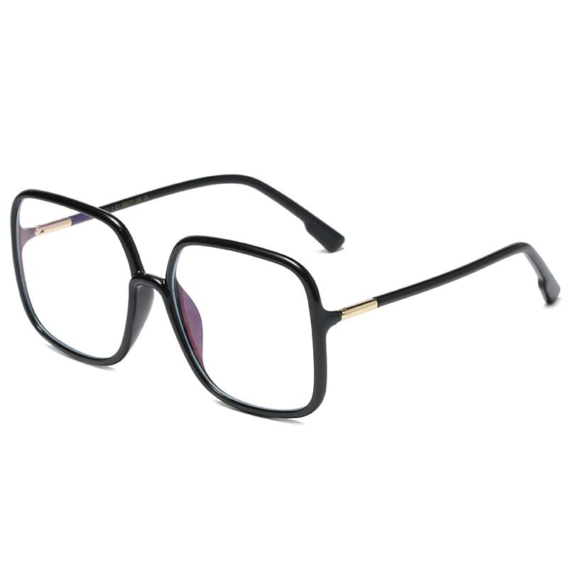 LTSRLL Gafas de Lectura con Montura Cuadrada Grande for Hombres y Mujeres, lectores de Gafas de Bloqueo de luz Azul de Gran tamaño irrompibles, antideslumbrantes