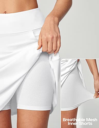 Image of Ewedoos Skort Golf Skirts for Women with Pockets Knee Length Skorts High Waisted 20 inch Skorts for Woman Athletic Tennis Skirt