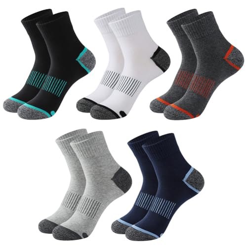 Zcargel Sports Socks For Men, 5 Pairs Men Resistant Breathable Socks Sports And Leisure Mid-Length Socks Printed Cotton Socks2