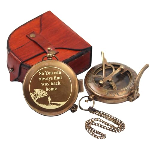So You Can Sundial Compass Gift Hiking - Camping - Keepsake Engraved Compass Gifts for Men - Son - Boys - Women - Girls