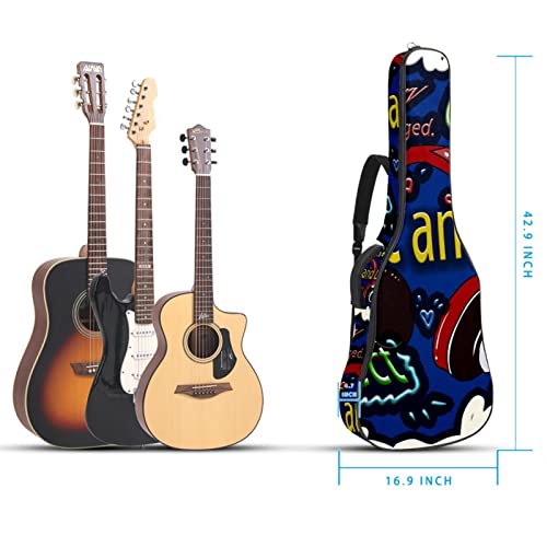 Étui de protection rembourré pour guitare acoustique classique Motif lettres graffiti, Multicolore 01., 42.9×16.9×4.7 in… - Les Beatles, Paul McCartney, John Lennon, RIngo Starr, George Harrison Étui de protection rembourré pour guitare acoustique classique Motif lettres graffiti, Multicolore 01., 42.9x16.9x4.7 in… – Image 6