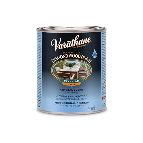 Varathane 250241H Ultimate Water-Based Spar Urethane, Quart, Crystal Clear Satin