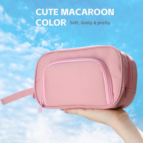 Image of Pencil Pouch Big Pen Holder Bag Pencils Case Box for Kids Girls Students Back to School Adult Office Stationery Extra Large Capacity Marker Child Crayon Pens Organizer Bags Travel Makeup Bag Pink