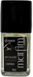 Extra Brilho Esmalte Cobertura Brilhante 9ml | Top Coat Gel, Longa Duração, Fixador 10 dias, 20FREE, Hipoalergênico - Coleção Cosmos Marfim (Sky Gloss)