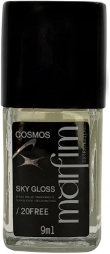 Extra Brilho Esmalte Cobertura Brilhante 9ml | Top Coat Gel, Longa Duração, Fixador 10 dias, 20FREE, Hipoalergênico - Coleção Cosmos Marfim (Sky Gloss)
