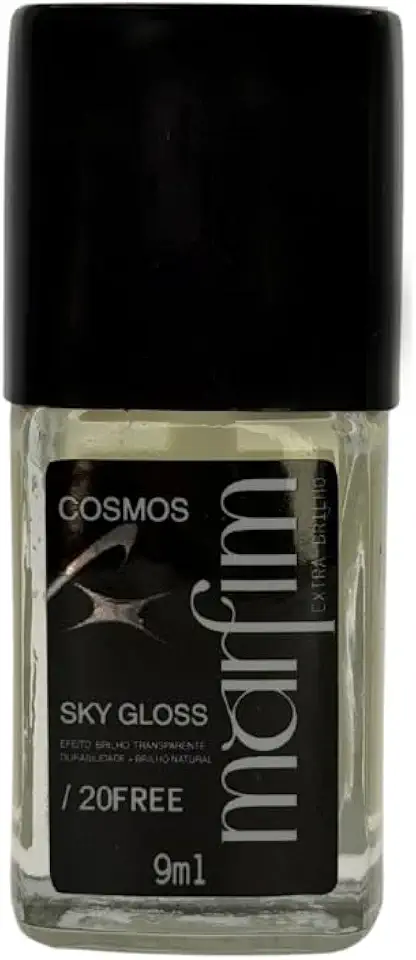 Extra Brilho Esmalte Cobertura Brilhante 9ml | Top Coat Gel, Longa Duração, Fixador 10 dias, 20FREE, Hipoalergênico - Coleção Cosmos Marfim (Sky Gloss)