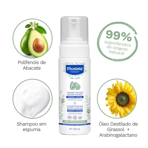 Mustela Shampoo Recém-Nascido 150 Ml - Xampu Textura Espuma Previne E Elimina A Crosta Láctea Dos Be