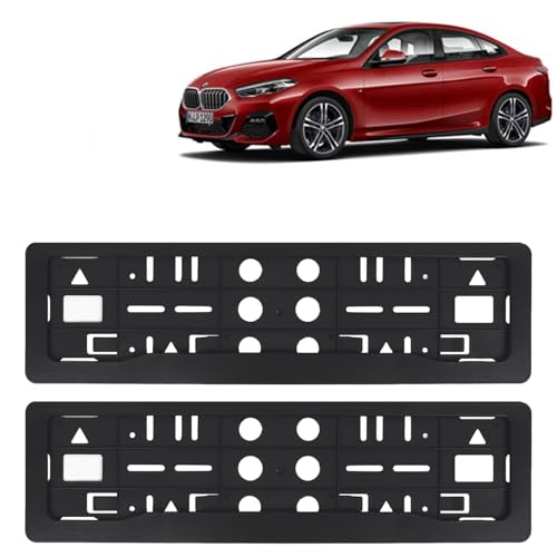 Image of KINGSWAY 2 Series Car Number Plate Frames for All 2020 Onwards Models of B-MM-W Car Registration Plate Holders, Black Licence Plate Covers (Front and Rear), Universal Size 51.5 x 14.5 cm