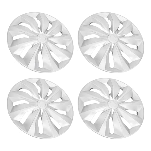 Qqmora 15" ABS Hubcap Wheel Covers Replacement for Peugeot 208, Clio, Fiat 500, and Volvo V40 Lightweight Snap In Stylish Rim Covers for Car Truck SUV Enthusiasts