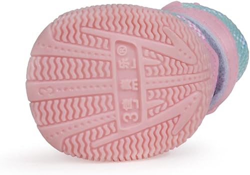 Miniatura 6 de Hdwk&Hped Botas para perros pequeños, zapatos de verano de malla transpirable, elegantes botines de poliuretano rosa con suela de goma