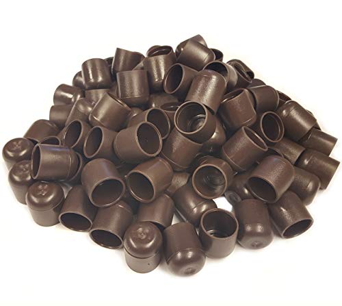Best Cyber Deals 🔥 Folding Chair Leg Caps (100 Pack) - 7/8" Non-Marring Furniture Glides Help Protect Floors and Property - Easy to Install, Great for Replacements or Repairs - Premium Heavy-Duty Plastic (Brown)