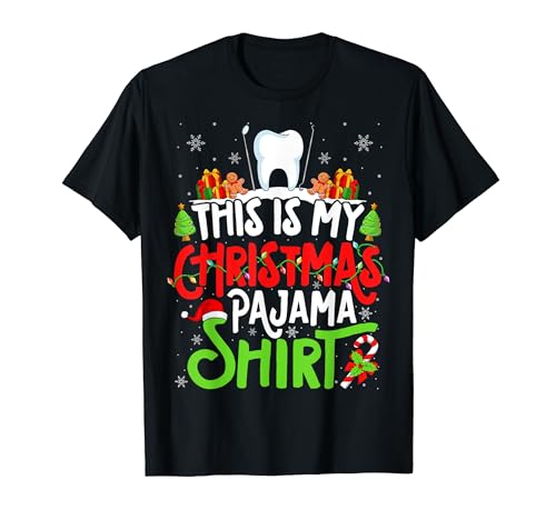 Hygienist Dentist Christmas Pajama Shirt Xmas Party Camiseta