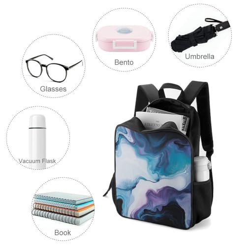 Abstract Blue Pattern Travel Backpack Casual Daypack Shoulder Bag with Adjustable Shoulder Straps for Hiking3