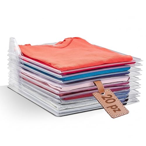 tempo di saldi Sistema de Ahorro de Espacio para Camisetas de 20 Unidades, Ideal para Armario y mesita de Noche tempo di saldi Sistema de Ahorro de Espacio para Camisetas de 20 Unidades, Ideal para Armario y mesita de Noche