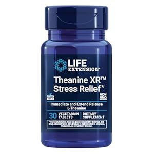 Life Extension Theanine XR™ Stress Relief – L-Theanine – Promotes a Calm Response to Daytime Stress – Non-GMO, Gluten-Free, Vegetarian – 30 Tablets