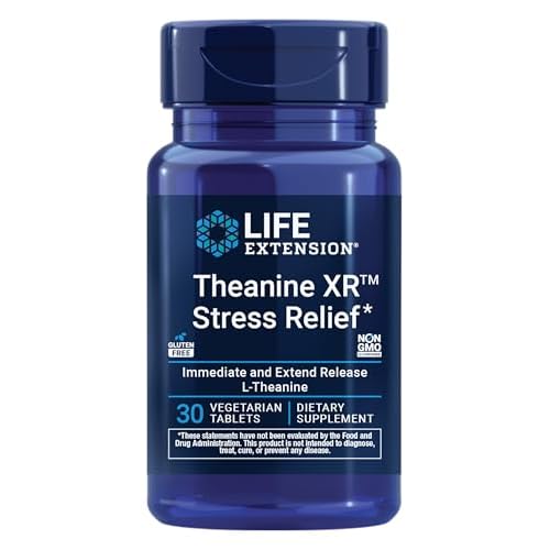 Life Extension Theanine XR™ Stress Relief – L-Theanine – Promotes a Calm Response to Daytime Stress – Non-GMO, Gluten-Free, Vegetarian – 30 Tablets