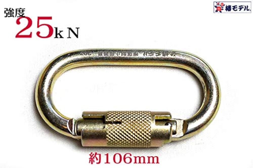世界的に スチールカラビナ O型 23kN スクリューロック付き 環付き TC