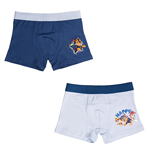 Paw Patrol Boxershorts für Jungen Kinder Unterhose Unterwäsche Blau (2er Pack) (as3, Numeric, Numeric_110, Numeric_116, Regular)