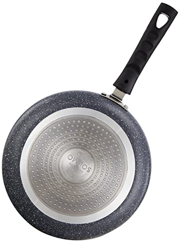 Amazon Solimo Granite Finish Fry Pan with Glass Lid | Induction Base | PFOA Free | High Temperature Resistant Exterior Coating | 22 cm | Grey - Image 7