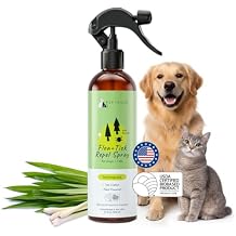 kin+kind Natural Flea and Tick Prevention for Dogs & Cats, Non-Greasy Coat Spray, Lemongrass, Vet-Formulated, 12 fl oz