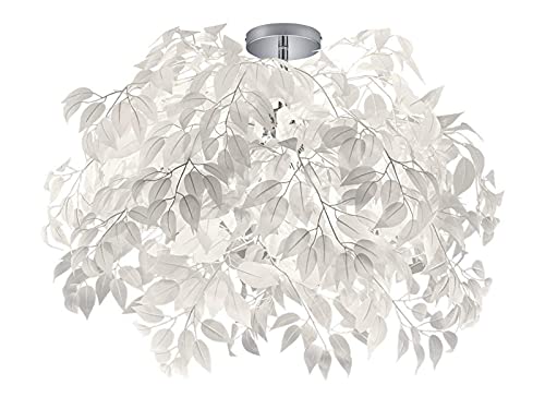 meineWunschleuchte Ausgefallene Deckenleuchte mit Blätter Lampenschirm weiß, Ø70cm
