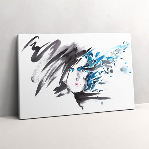 Abstraction du visage de femme décoration murale peinture sur toile 60x40 d'art