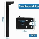 Supaway 2 x nogi stołowe, składane, 30 cm, nóżki meblowe, metalowe nogi stolika kawowego, prostokątne