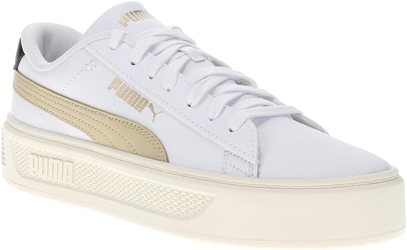 PUMA Womens Smash V3 Platform Sneakers Shoes Casual - White
