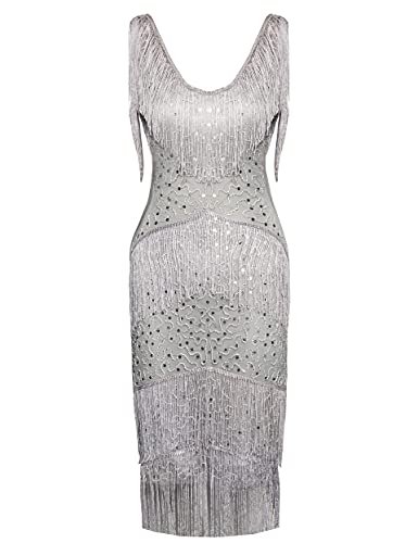BABEYOND Women's 1920s Flapper Dress V Neck Slip Dress