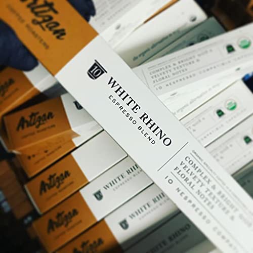 Organic Coffee Capsules For Nespresso Original Machines | White Rhino Espresso Blend | Usda Certified Organic Non-Gmo Fair Trade Kosher | Roasted In Miami, Fl | Mycotoxin & Pesticide Free | 10 X Compostable Pods #TOP1