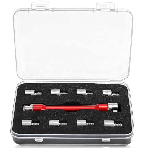 Acshio Motorcycle Spoke Wrench 5.0-6.8 mm Universal Dirt Bike Wheel Rim Spoke Wrench Heavy Duty Wheel Spanner Kit Repair Tool Set for Most Motorbike (10 Size Interchangeable Ends)