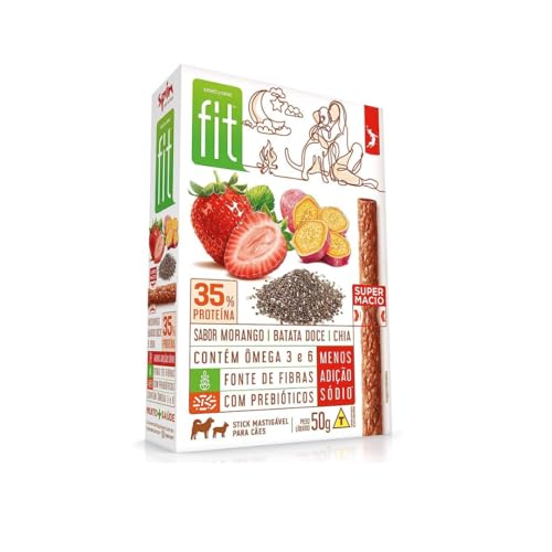 Kit 8 Unidades Petisco Para Cães Spin Fit Pet Bifinho Sabor Morango