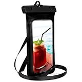 ONEFLOW Beach Bag für Huawei Ascend Y530 wasserdichte Hülle mit Touch & Kamera Fenster, Unterwasser Handyhülle zum Reisen, Schwimmen mit Armband & Band zum Umhängen, Schwarz