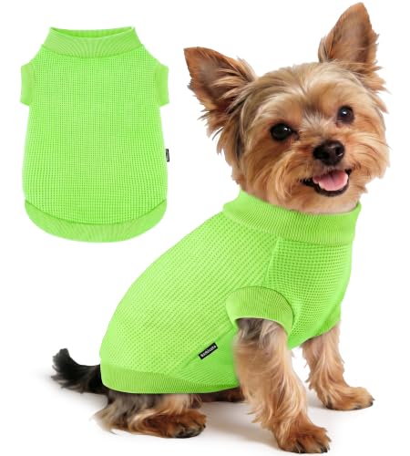 BAOBICUTE 1 Pack Dog Shirt for Small Supplies Functional Waffle Dog Clothes Warm Soft Sweatshirt Outfit for Dogs Cats Pet Apparel