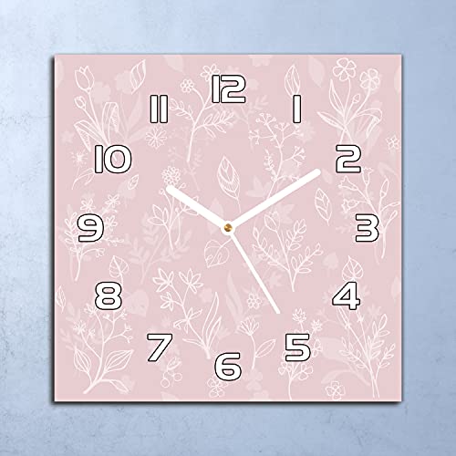 Horloge murale en verre de sécurité Coloray 30x30 cm motif floral haut de gamme - 3