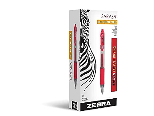 Bolígrafo retráctil Zebra 46830 Sarasa tinta roja docena miniatura 3